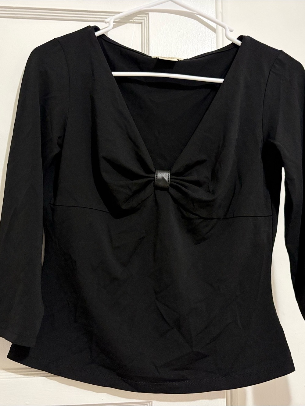 Michael Kors Black V-Neck Long Sleeve Blouse